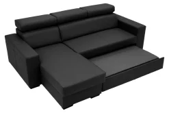 Exline Narożnik z ekoskóry czarny MATRIX