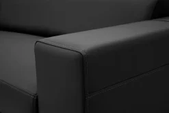 Exline Narożnik z ekoskóry czarny MATRIX