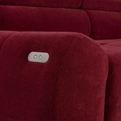 Werdomo Narożnik z elektryczną regulacją siedziska burgundowy MAVEL L prawy