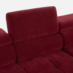 Werdomo Narożnik z elektryczną regulacją siedziska burgundowy MAVEL L prawy