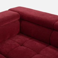 Werdomo Narożnik z elektryczną regulacją siedziska burgundowy MAVEL L prawy