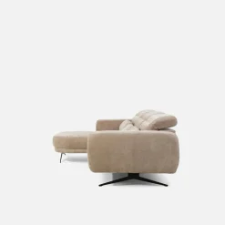 Werdomo Narożnik z elektryczną regulacją głębokości beżowy BARILLO S lewy