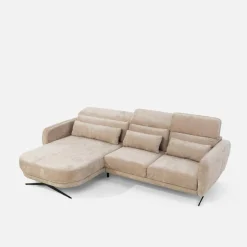 Werdomo Narożnik z elektryczną regulacją głębokości beżowy BARILLO S lewy