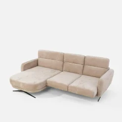 Werdomo Narożnik z elektryczną regulacją głębokości beżowy BARILLO S lewy