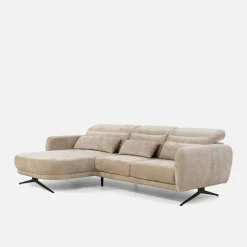 Werdomo Narożnik z elektryczną regulacją głębokości beżowy BARILLO S lewy