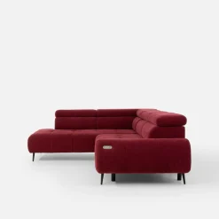 Narożniki|Werdomo Narożnik z elektryczną regulacją siedziska burgundowy MAVEL L lewy