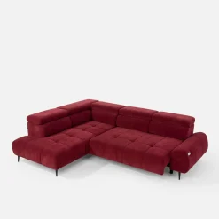 Narożniki|Werdomo Narożnik z elektryczną regulacją siedziska burgundowy MAVEL L lewy