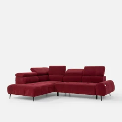 Narożniki|Werdomo Narożnik z elektryczną regulacją siedziska burgundowy MAVEL L lewy