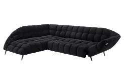 Werdomo Narożnik z elektrycznie wysuwanym siedziskiem czarny GAPPA lewy