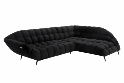 Werdomo Narożnik z elektrycznie wysuwanym siedziskiem czarny GAPPA prawy