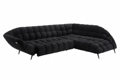 Werdomo Narożnik z elektrycznie wysuwanym siedziskiem czarny GAPPA prawy