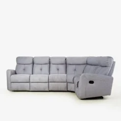 Narożnik z funkcją relaksu szary MILA prawy