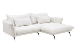 Narożniki|FN Design Narożnik z poduszkami dekoracyjnymi biały perłowy MANDELLO PLUS prawy