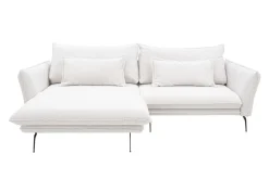 FN Design Narożnik z poduszkami dekoracyjnymi biały perłowy MANDELLO PLUS lewy