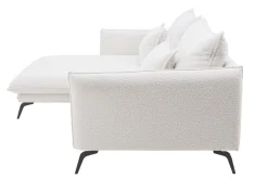 FN Design Narożnik z poduszkami dekoracyjnymi biały perłowy MANDELLO PLUS lewy