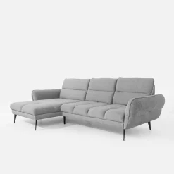 Narożniki|Werdomo Narożnik z regulacją głębokości siedziska szary CAMPINA MINI lewy