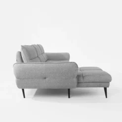 Narożniki|Werdomo Narożnik z regulacją głębokości siedziska szary CAMPINA MINI lewy