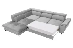 Narożniki|Instilo Narożnik z regulacją zagłówków jasnoszary MAROLA prawy