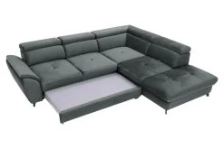 Instilo Narożnik z regulacją zagłówków grafitowy MAROLA lewy