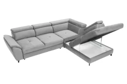 Narożniki|Instilo Narożnik z regulacją zagłówków jasnoszary MAROLA lewy