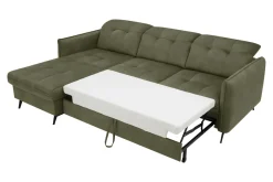 Agio Divani Narożnik z regulacją zagłówków oliwkowy GOJA lewy