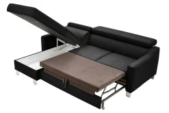 Narożniki|Trend Line Narożnik z regulacją zagłówków czarny ASTI lewy