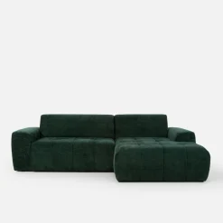 Werdomo Narożnik z regulowanym siedziskiem SAVINON S butelkowa zieleń prawy