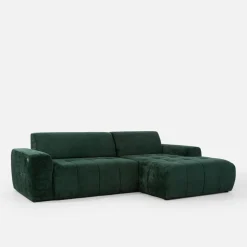 Werdomo Narożnik z regulowanym siedziskiem SAVINON S butelkowa zieleń prawy