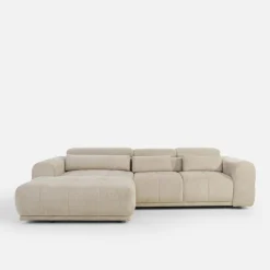 Narożniki|Werdomo Narożnik z regulowanym zagłówkierm PANEO S beżowy lewy