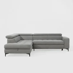 Softi Narożnik z regulowanymi zagłówkami szary NALA prawy