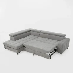 Softi Narożnik z regulowanymi zagłówkami szary NALA prawy