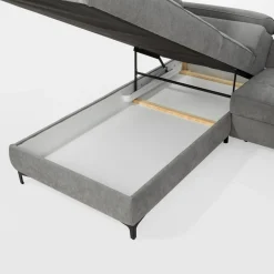 Softi Narożnik z regulowanymi zagłówkami szary NALA prawy