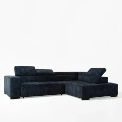 Narożniki|FN Design Narożnik z regulowanymi zagłówkami granatowy CHOCO prawy