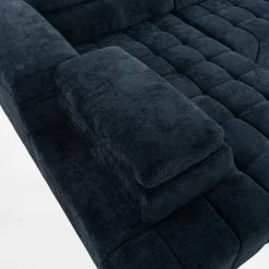 Narożniki|FN Design Narożnik z regulowanymi zagłówkami granatowy CHOCO prawy