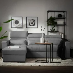 Narożniki|Exline Narożnik z regulowanymi zagłówkami szary MONSON