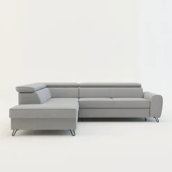 Narożniki|Softi Narożnik z regulowanymi zagłówkami jasnoszary IDYLLA prawy