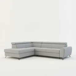 Narożniki|Softi Narożnik z regulowanymi zagłówkami jasnoszary IDYLLA prawy