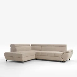 Instilo Narożnik z regulowanymi zagłówkami szary LARA prawy