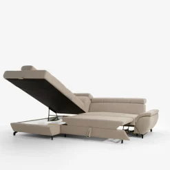 Instilo Narożnik z regulowanymi zagłówkami szary LARA prawy