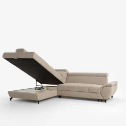 Instilo Narożnik z regulowanymi zagłówkami szary LARA prawy