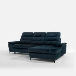 Narożniki|inny Narożnik z regulowanymi zagłówkami granatowy CRYSTAL prawy