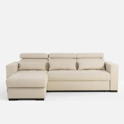 Exline Narożnik z regulowanymi zagłówkami kremowy MONSON