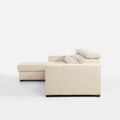 Exline Narożnik z regulowanymi zagłówkami kremowy MONSON