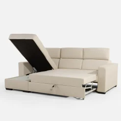 Exline Narożnik z regulowanymi zagłówkami kremowy MONSON