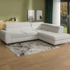 Softi Narożnik z regulowanymi zagłówkami jasnoszary IDYLLA lewy