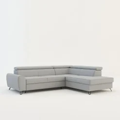 Softi Narożnik z regulowanymi zagłówkami jasnoszary IDYLLA lewy