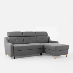 Narożniki| Narożnik z regulowanymi zagłówkami ciemnoszary MARBELLA prawy