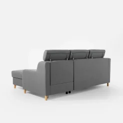 Narożniki| Narożnik z regulowanymi zagłówkami ciemnoszary MARBELLA prawy