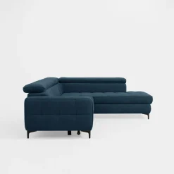 Softi Narożnik z regulowanymi zagłówkami granatowy NALA lewy