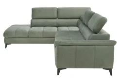 Narożniki|Werdomo Narożnik z regulowanymi zagłówkami zielony MOCCA II lewy